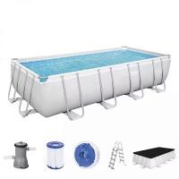 Bestway 56670 BW Каркасный бассейн Power Steel 488х244х122см, 11532л, фил.-насос 3028л/ч, лестница, тент, попл.-доз.