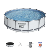 Bestway 56950 BW Каркасный бассейн Steel Pro Max 427х107см, 13030л, фил.-насос 3028л/ч, лестница, тент