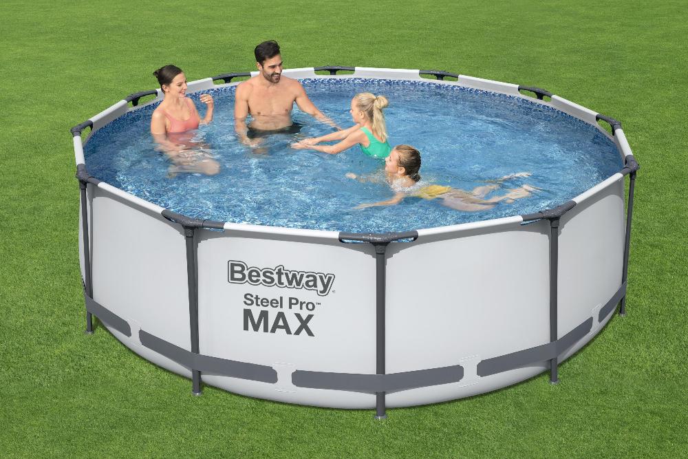 Bestway 56418 BW Каркасный бассейн Steel Pro Max 366х100см, 9150л, фил.-насос 2006л/ч, лестница