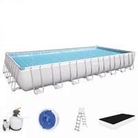 Bestway 56623 BW Каркасный бассейн Power Steel 956х488х132см, 52231л, песч.фил.-нас. 8327л/ч, лестн., тент, попл.-доз