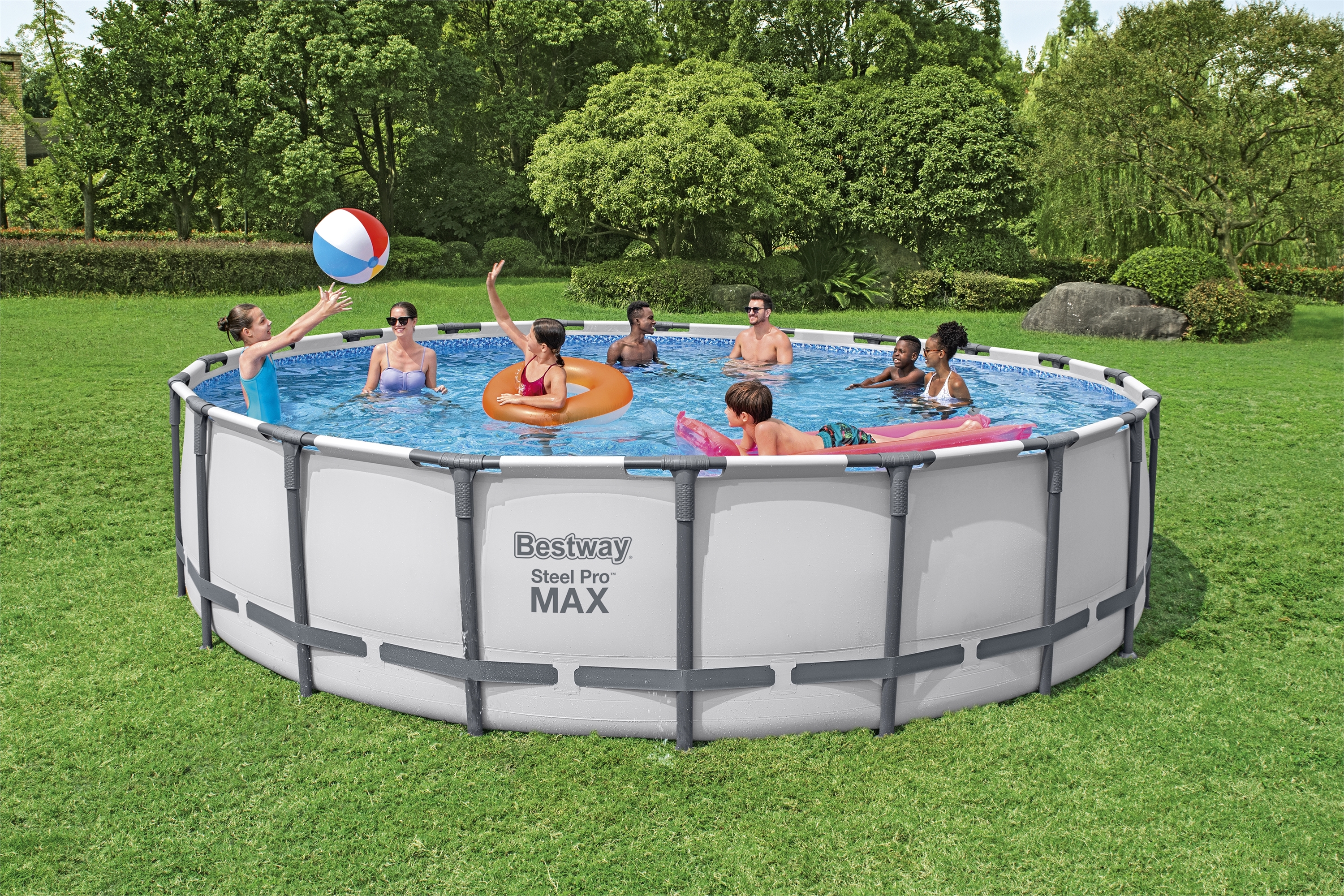 Bestway 561FM BW Каркасный бассейн Steel Pro Max 610x132см, 33240 л, фил.-нас. 9463 л\ч, лестн, тент