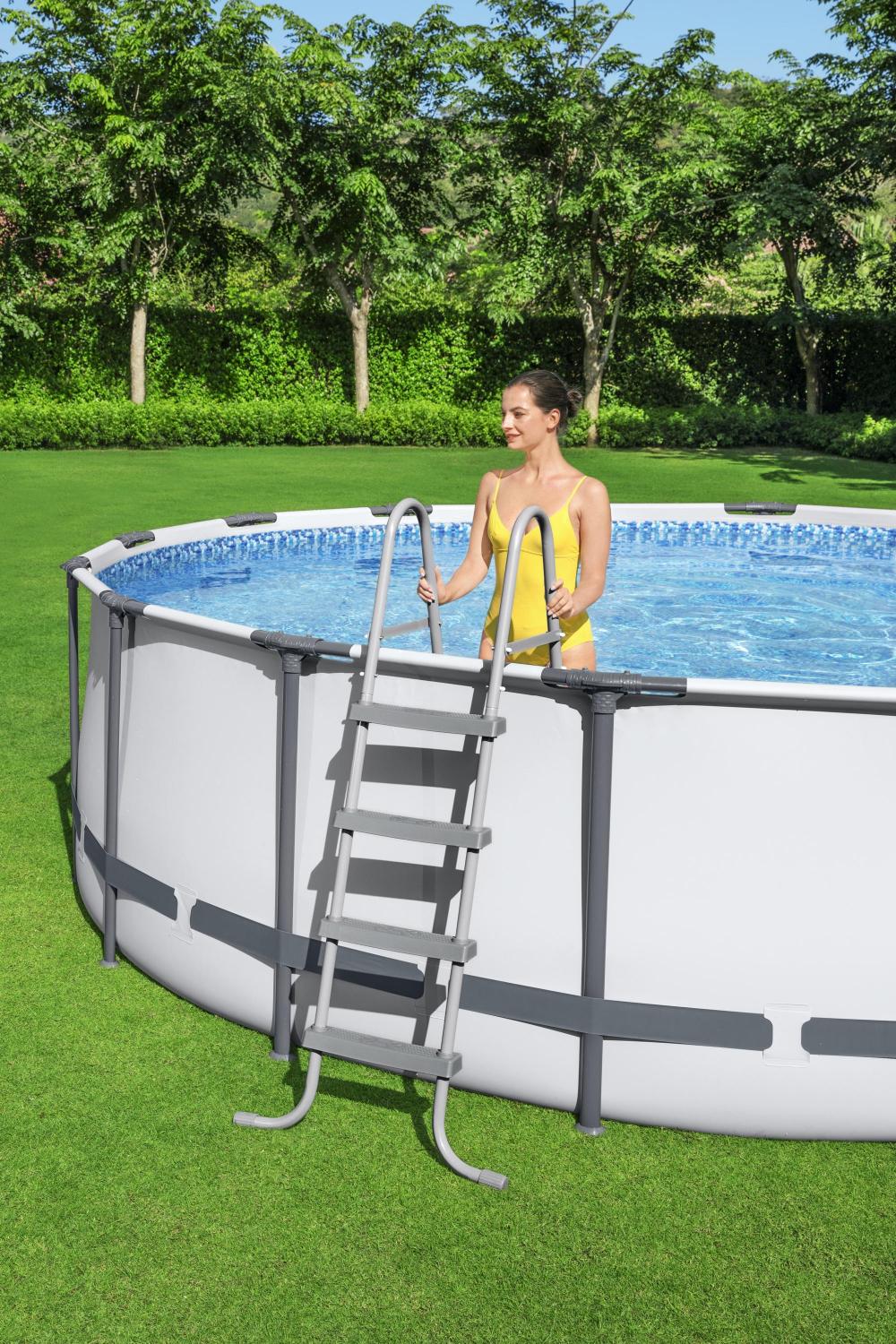 Bestway 5612X BW Каркасный бассейн Steel Pro Max 427х122см, 15232л, фил.-насос 3028л/ч, лестница, тент
