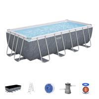 Bestway 56996 BW Каркасный бассейн Power Steel 488х244х122см, 11532л, фил.-насос 3028л/ч, лестница, тент, попл.-доз.