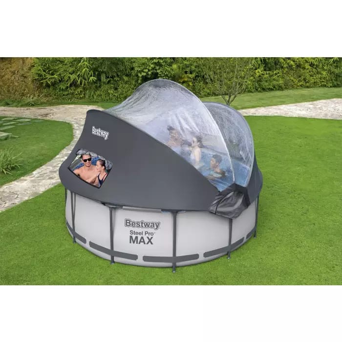 Bestway 5619N BW Каркасный бассейн Steel Pro Max 366х100см, 9150л, с навесом, фил.-насос 2006л/ч, лестница