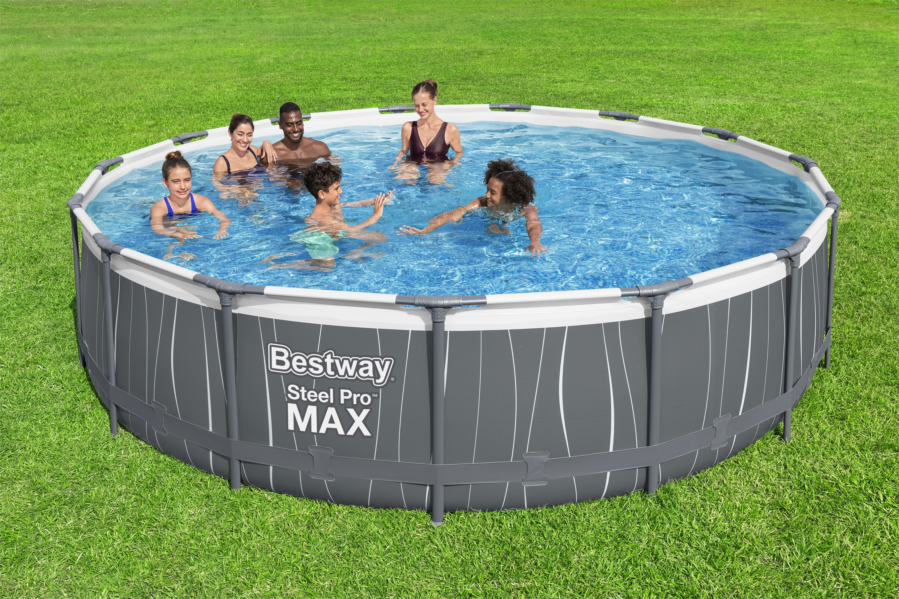 Bestway 561GD BW Каркасный бассейн Steel Pro Max 457x107 см, 14970 л, фил.-нас. 3028 л\ч, лестн, тент, подсветка