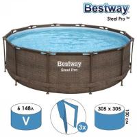 Bestway 5617P BW Каркасный бассейн 305х100см,"Ротанг", 6148л
