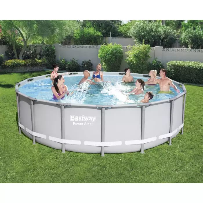 Bestway 56451 BW Каркасный бассейн 488х122см, 19480л, фил.-насос 5678 л/ч, тент, лестница