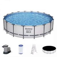 Bestway 56462 BW Каркасный бассейн Steel Pro Max 549х122см, 23062л, фил.-насос 5678л/ч, лестница, тент