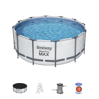 Bestway 56420 BW Каркасный бассейн Steel Pro Max 366х122см, 10250л, фил.-насос 2006л/ч, лестница, тент