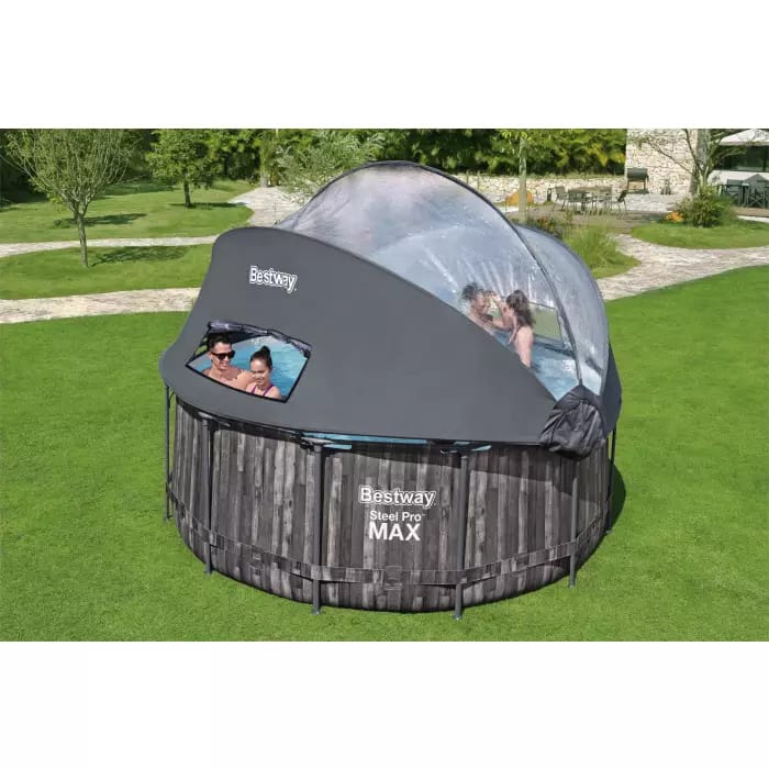 Bestway 5619K BW Каркасный бассейн Steel Pro Max 366х122см, 10250л, с навесом, фил.-насос 2006л/ч, лестница, тент