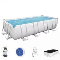 Bestway 56671 BW Каркасный бассейн Power Steel 488х244х122см, 11532л, песч.фил.-нас. 3028л/ч, лестн., тент, попл.-доз