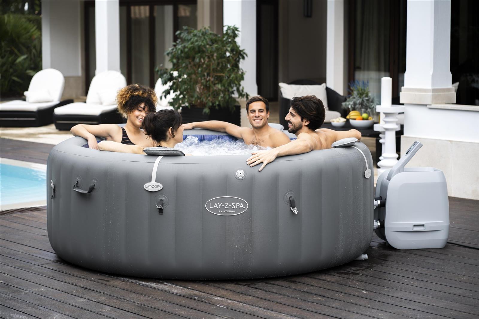 Bestway 60075 BW СПА-бассейн 166/216х80см "Santorini HydroJet Pro" 1190л, круглый, с гидро-аэромассажем